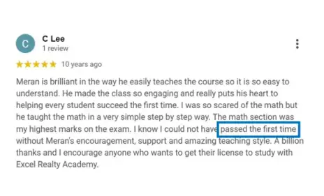 C. Lee - BC real estate exam preparation student review