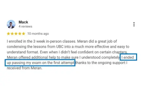 Mack - real estate exam preparation result student review