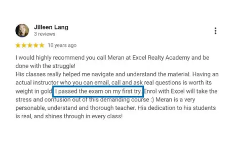 Jilleen - student experience preparing for UBC real estate exam