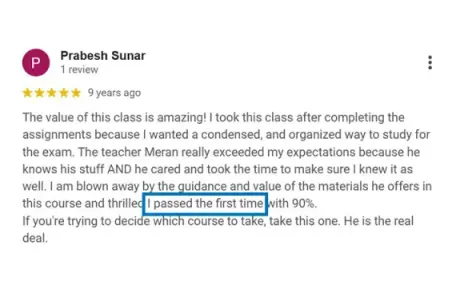 Prabesh - real estate exam preparation result student review